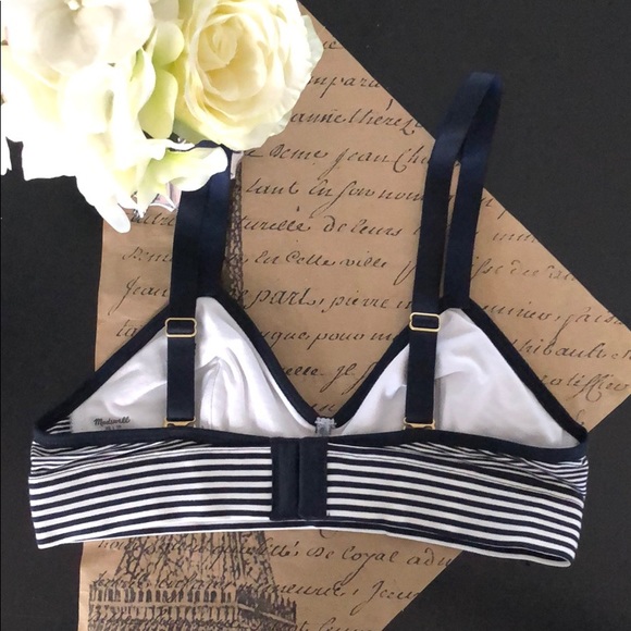 Madewell Kerri Longline Bralette in Stripe Mix - Picture 2 of 4